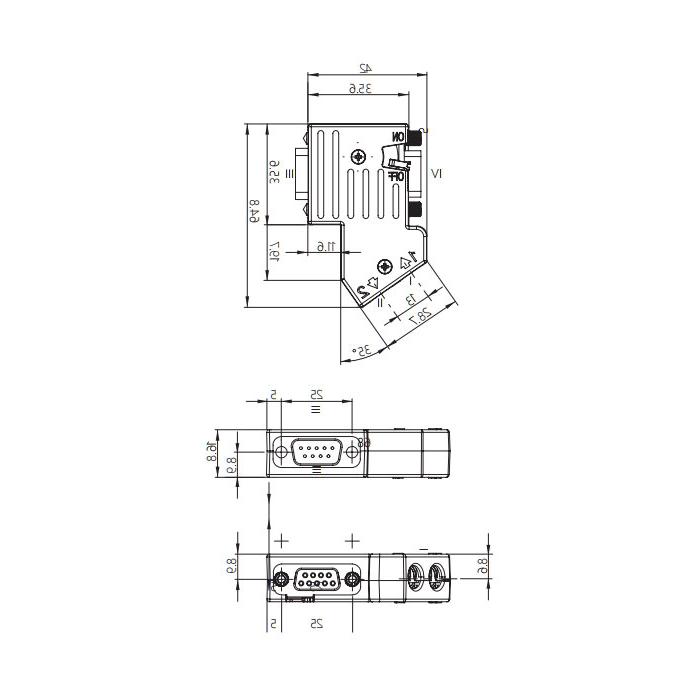 Profibus 带有可切换终端电阻的总线插头、0CE101